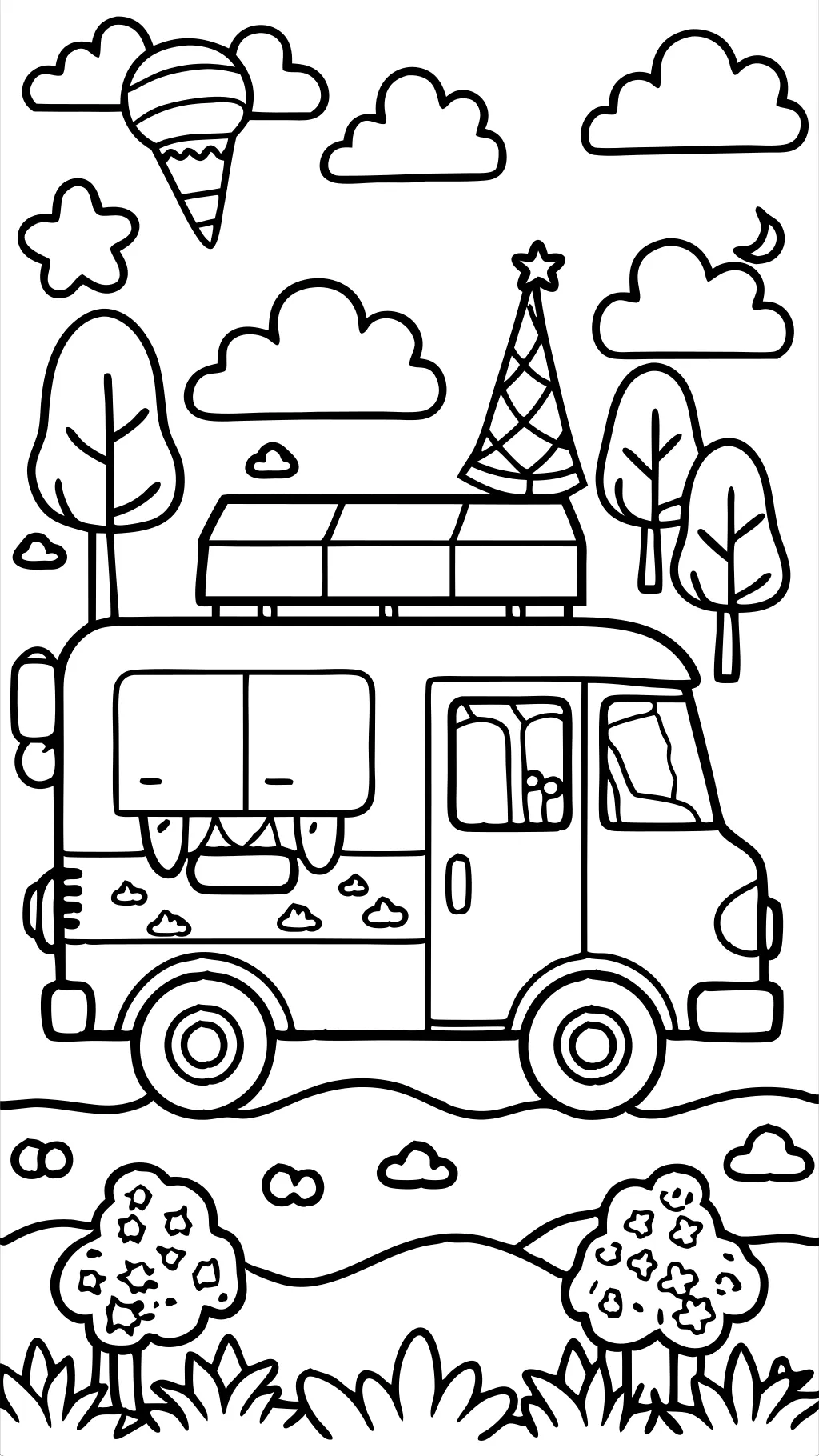 coloriage camion de crème glacée